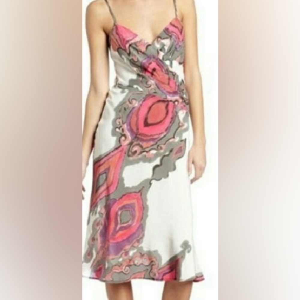 Trina Turk bias cut spaghetti strap dress, sz 6